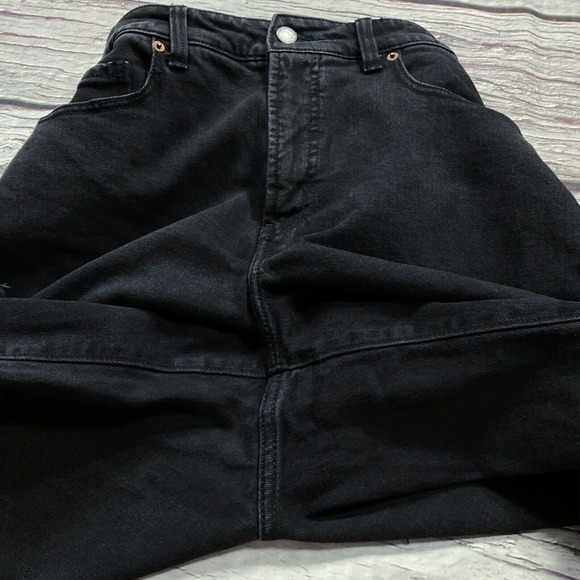 Old Navy Womens Jeans size 12 Black O.G. Loose High Rise Destroyed Denim Stretch - Picture 7 of 11